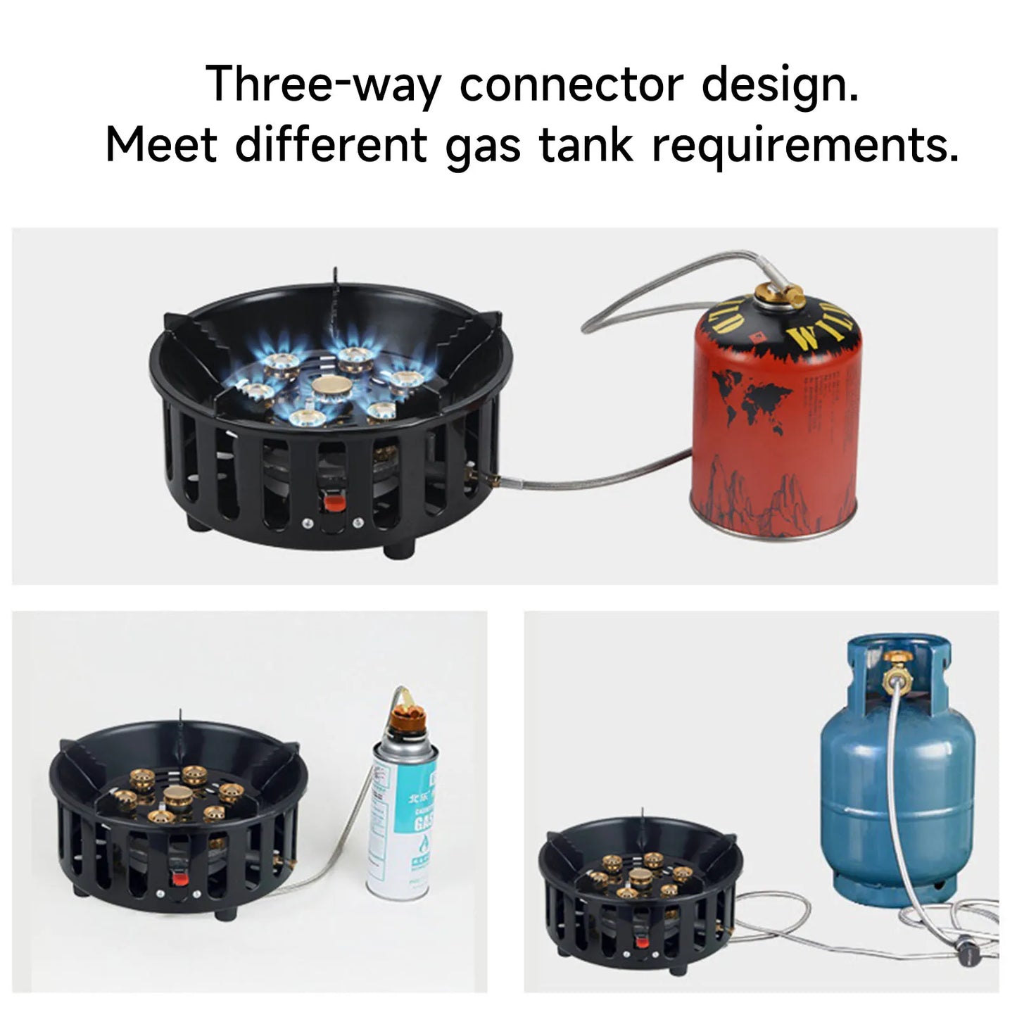Portable Gas Burner and Electronic Ignition Gas Stove for Camping Trips with A Card Stove