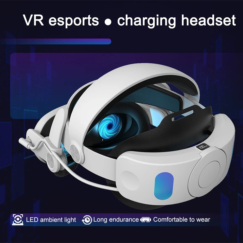 Head Strap for Meta/Oculus Quest3 with 6000mAh Battery VR Headset Elite Strap Replacement Headset Elite Strap for Meta Quest3