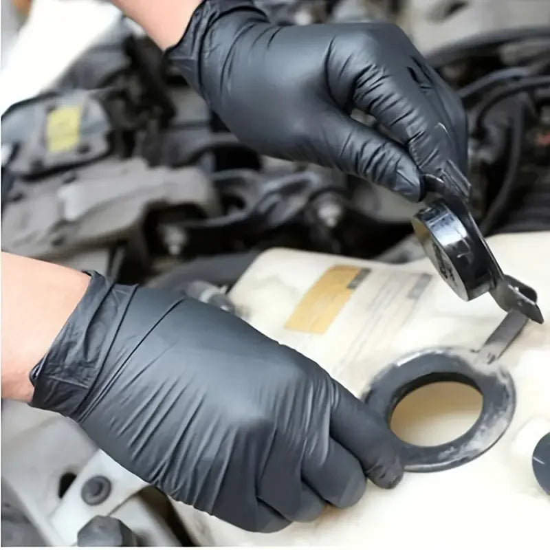 Black Nitrile Disposable Gloves 20/50/100Count Latex Free Home Cleaning Gloves Textured Mechanic Tattoo Hair Dye Beauty Gloves