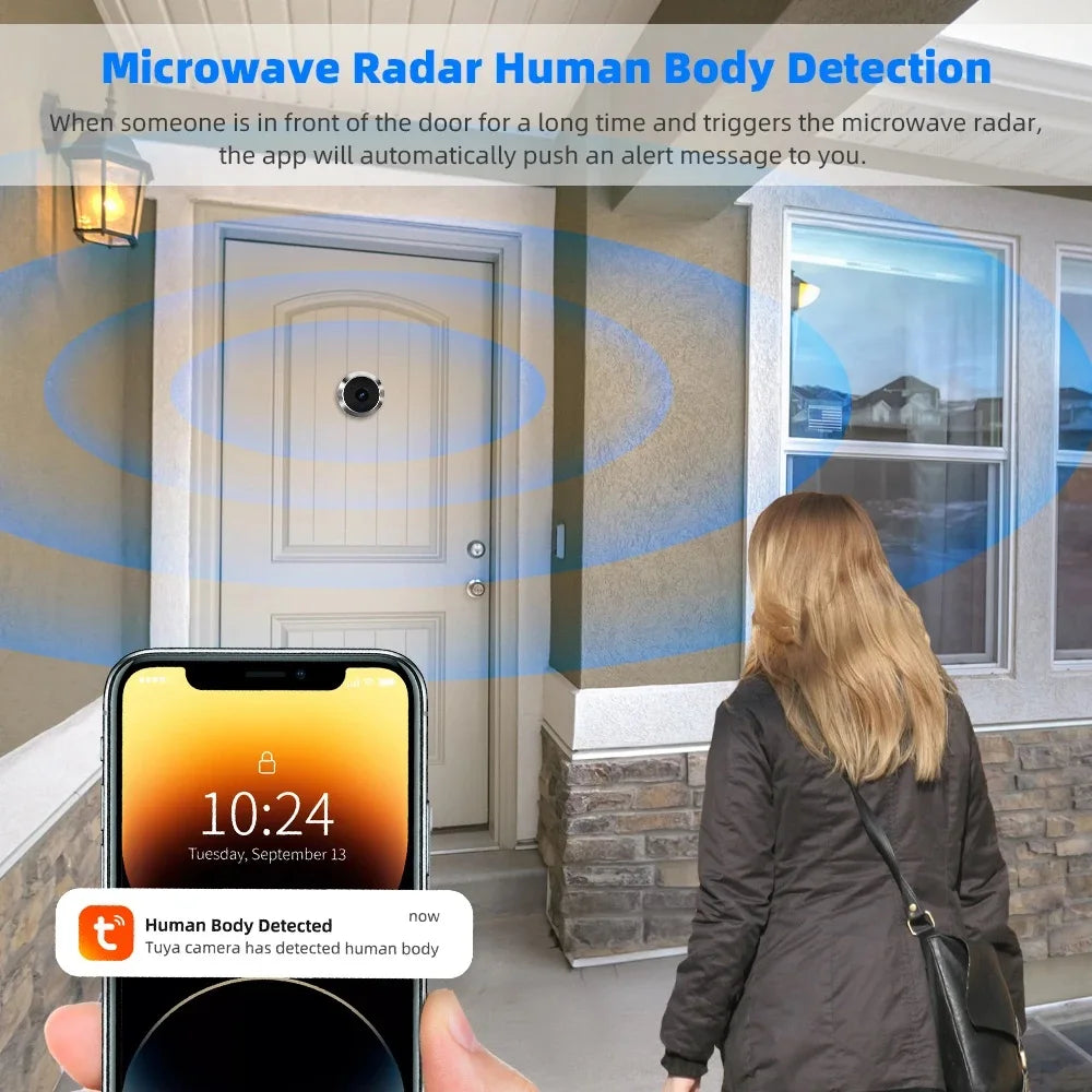 Mini 1080P Tuya Smart Life Home Digital Viewer Peepholes Door Eye WiFi IR No Red Exposure Night Vision Camera 4.3 Inch Monitor
