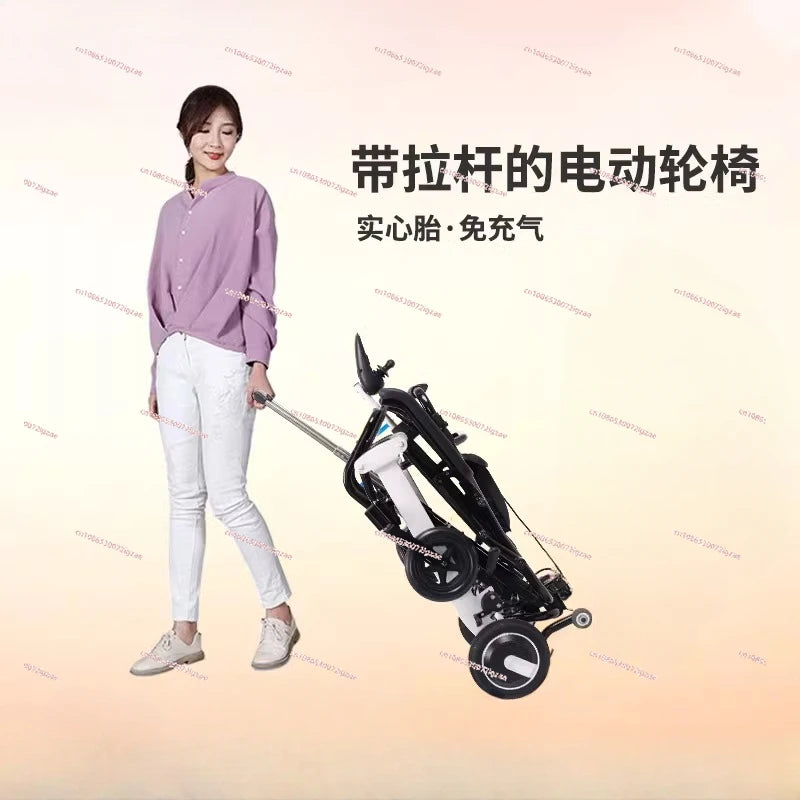 High-end electric wheelchair intelligent fully automatic folding lightweight small ultra-light portable disabled elderly scooter