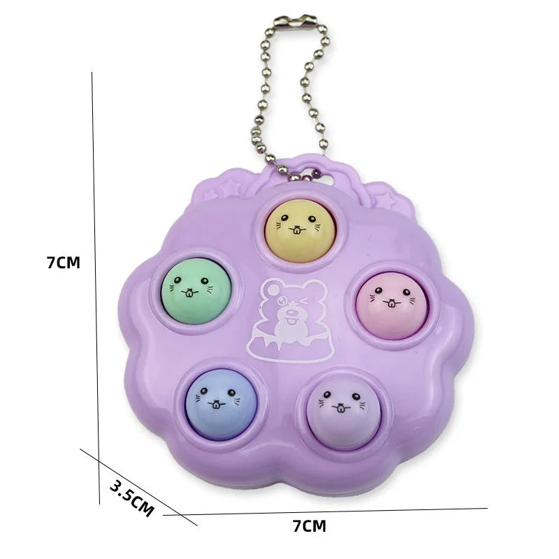 Fun Whack A Mole Keychains Decompression Fidget Toys Children Toys For Kids Simple Dimples Portable Fingertip Antistress Toys
