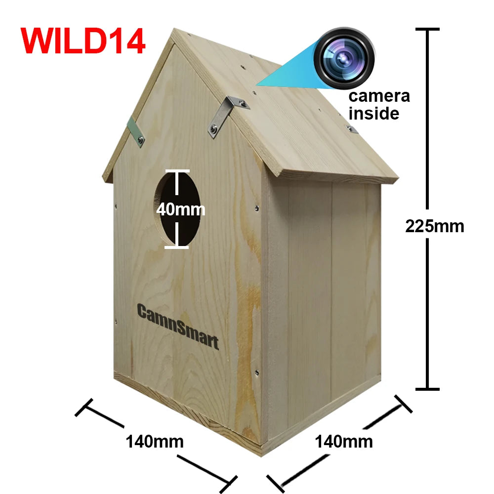 Tuya Smart Bird Watching Camera Wireless Outdoor Wild Indoor Wifi Bird Nest HD 4MP Lens Natural Wooden House for Christmas Gift