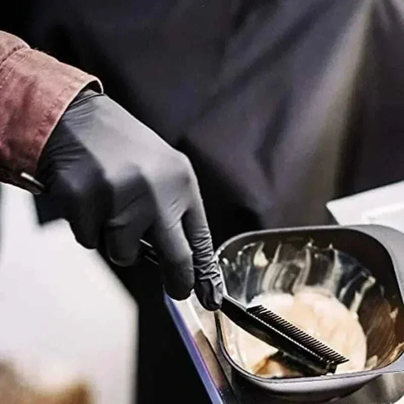 50/10PCS Disposable Black Nitrile Gloves Latex Free Waterproof Durable Suitable for Kitchen Food Processing Beauty SalonFamily