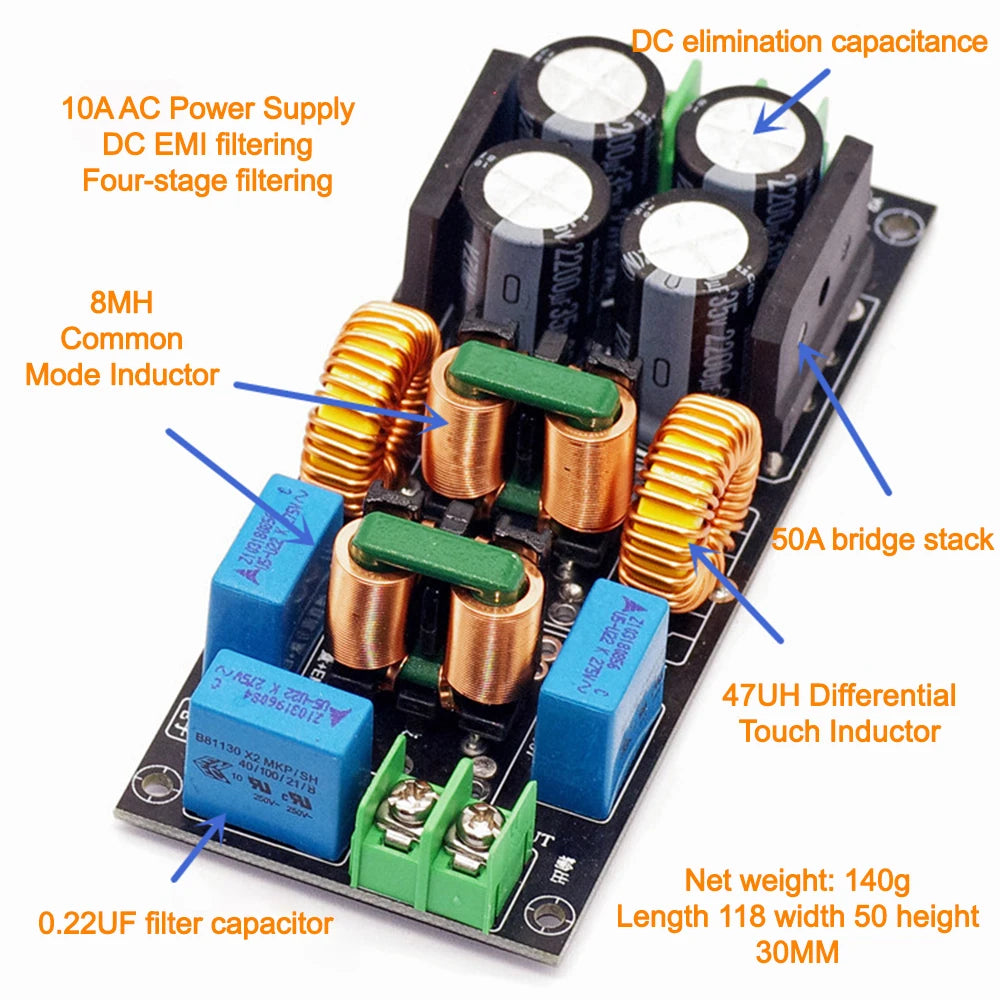 AC110V 220V Power Amplifier EMI Power Filter EMI Filter Audio Power Amplifier High Frequency Power Filter