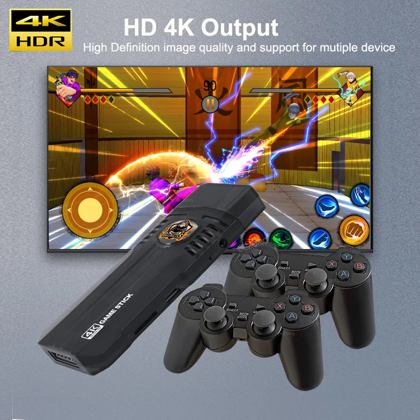 X8 Pro Retro Video Game Console 64G 30000+ Games Emuelec 4.5 Wireless Gamepad 40+ Emulator Game Stick 4K for N64/PSP/SNES