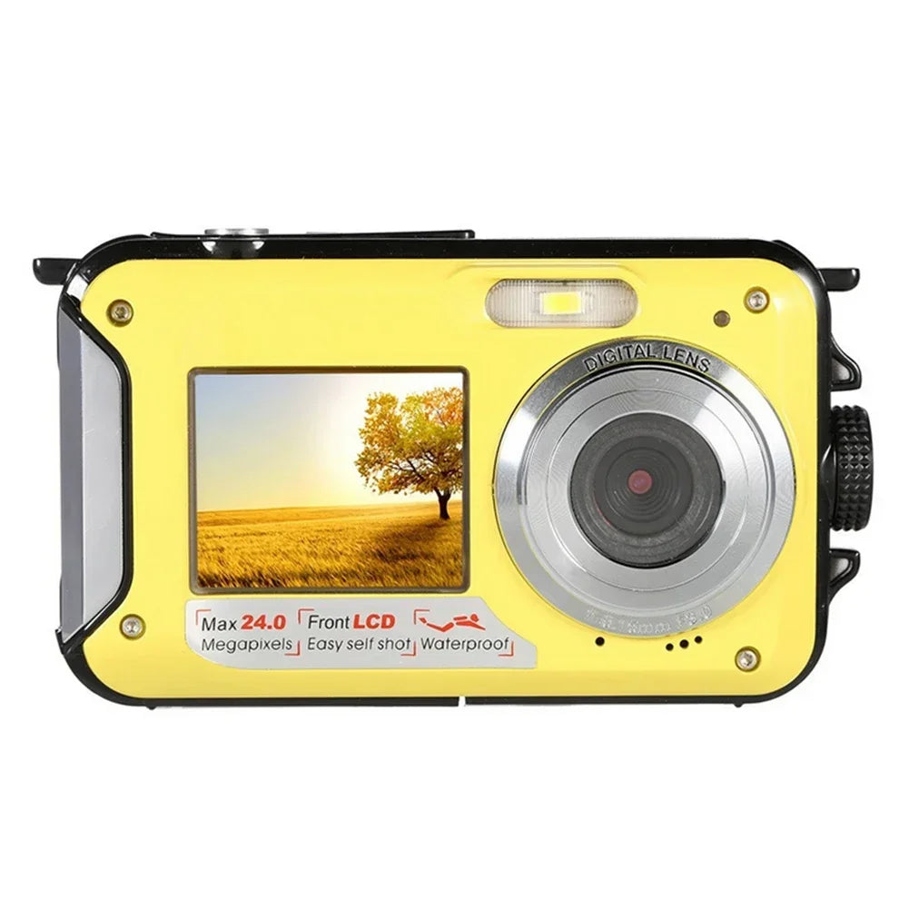 Waterproof Digital Camera Anti-Shake 1080P Full HD Selfie Outdoor Video Portable Recorder for Underwater DV Recording Present