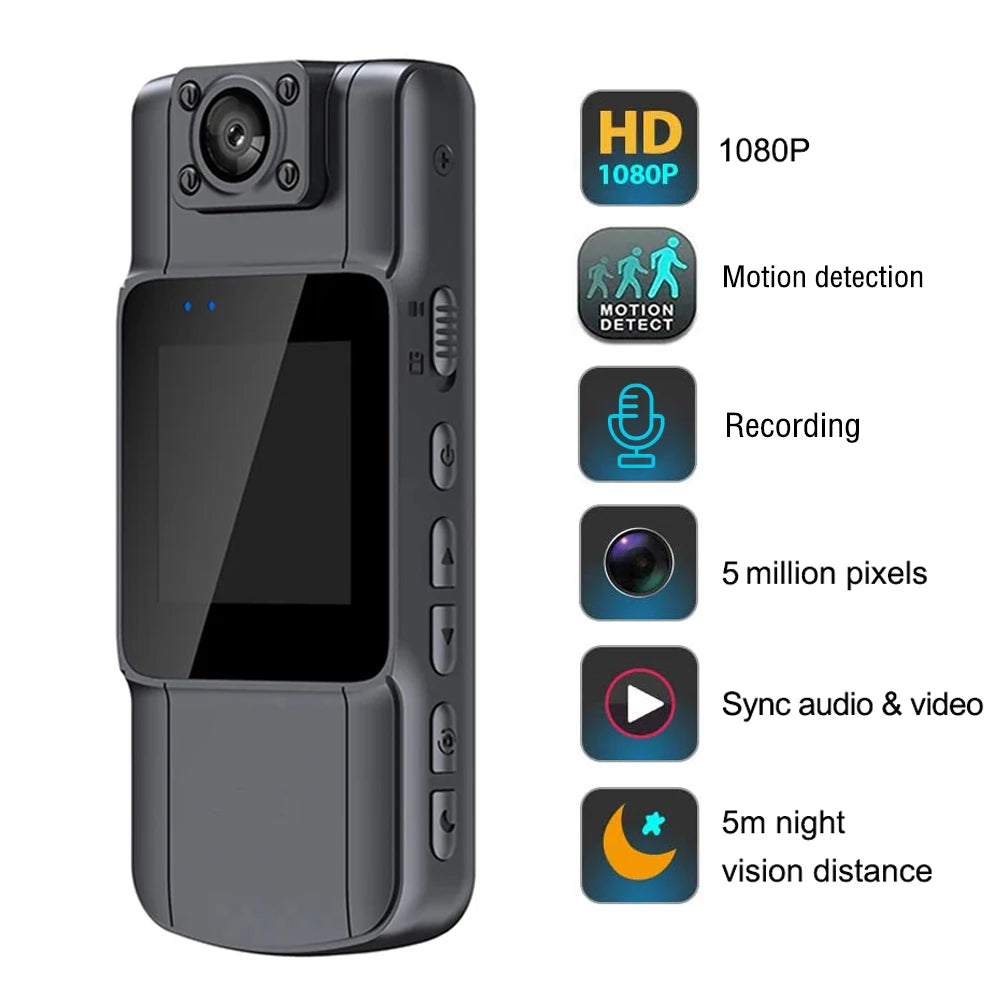 1080P Mini Camera Infrared Night Vision LED Camcorder Body Camcorders Cycling Sport DV Car DVR Portable Video Recorder One-click