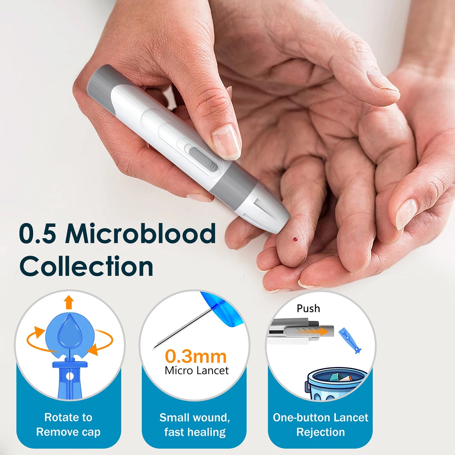 (50/100/200/300/500 pcs for G-427B and G-425-2/-3) bioland Blood Glucose Meter Test Strips and Lancets for Diabetes accessories