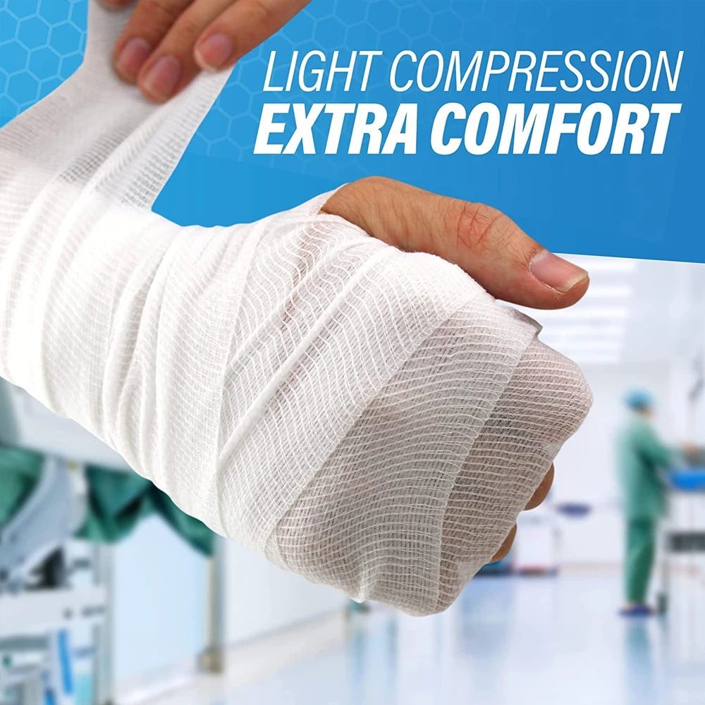 4 Rolls Premium Gauze Rolls,Breathable Flexible, Stretchable Gauze Bandage Roll for First Aid Wound Care & Medical Supplies