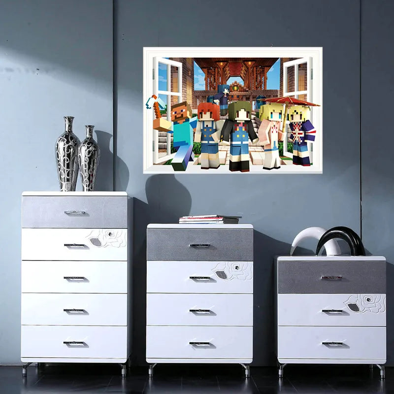 3D Cartoon Games Wall Stickers Gifts for children wall stickers for kids Environmental PVC decoration for wall