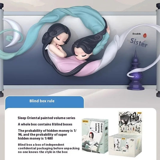 New Sleep Blind Box Chinese Scrolls Series Mysterious Surprise Box Collect Figure Cute Desk Ornament Model Guess Toys Doll Gifts