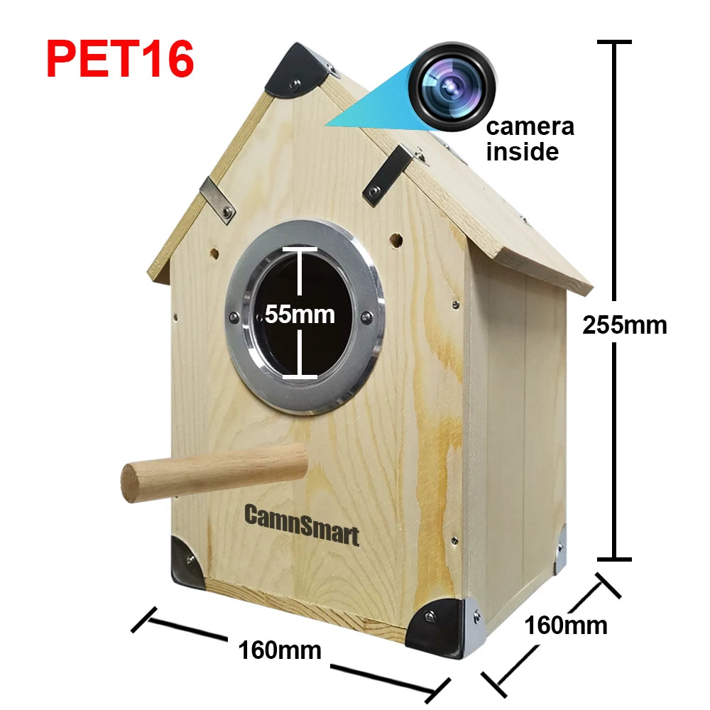 4MP Tuya Bird Houses WIFI Camera For Pet Birds Activity Remote View Watching Wild Natural Wooden Care Nest Box Day Night Vision