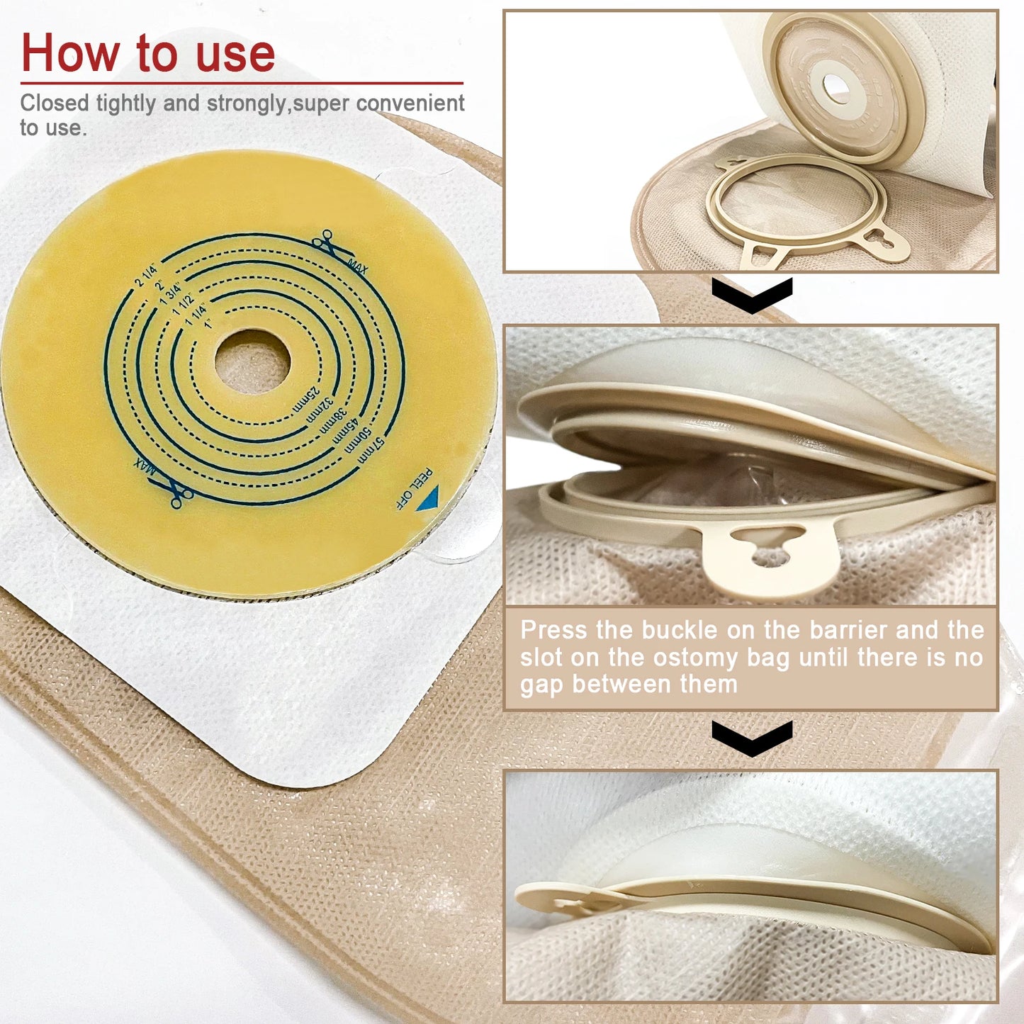 10pcs barriers/15pcs bags+6pcs barriers Two Piece Colostomy Bags with Clamp Clip for Ostomy Patient Care