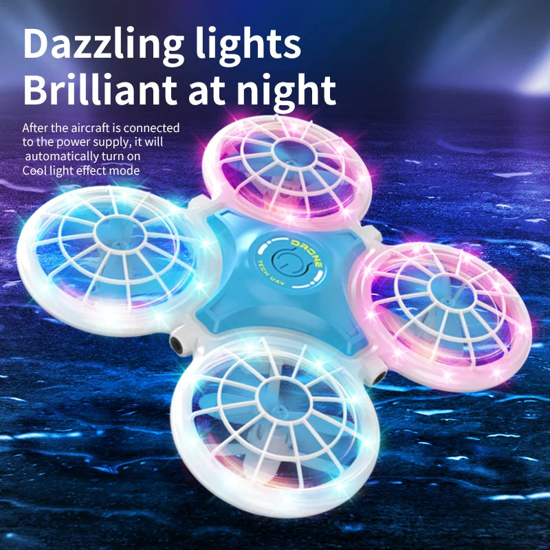 Mini Drone Ufo Quadcopter Dron Altitude Hold Remote Control Helicopters Aircraft Induction Obstacle Avoidance Toy Racing Drones