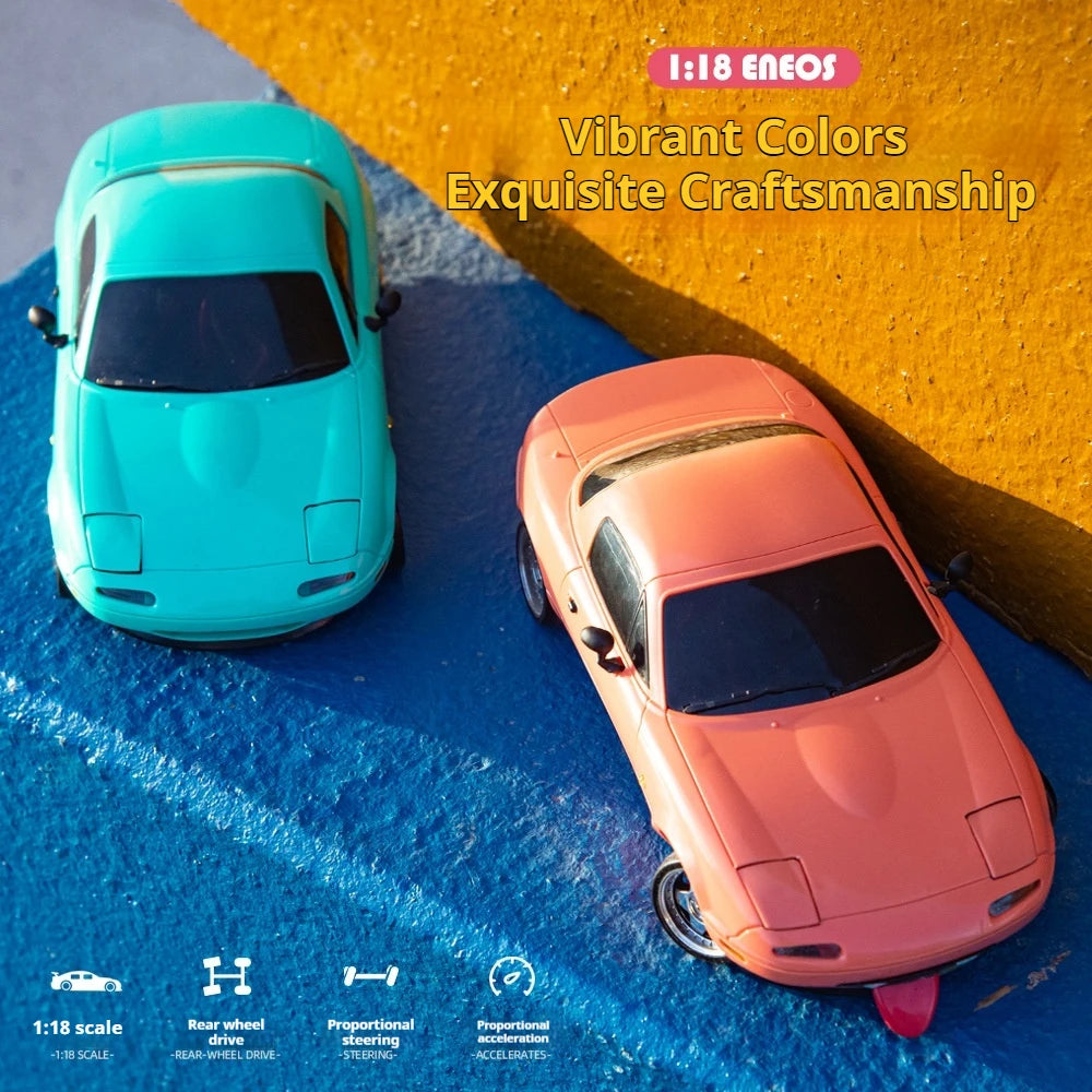 Hot 1:18 Adorable Mx-5 Miata Rx7 Rc Drift Car 2.4g Esp Gyro Flip-Up Light Full Scale Remote Control Toy Car Kid Adult Xmas Gift