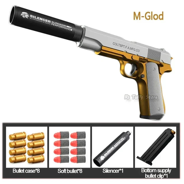 Outdoor Sports Toy Pistol Plastic EVA Foam Darts Bullets Gun Model Airsoft Beginner Aim Train Handgun Air Guns Boys DIY Gifts