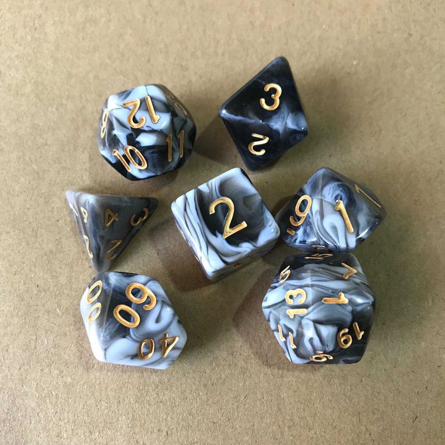 7/10Pcs Double-Colors Polyhedral Dices with Pouch Set D4, D6, D8, D12,D20, D10 for Board Game Role Playing Game Party