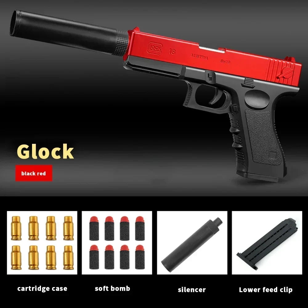 Soft Bullet Toy Gun for 6+ Kids Outdoor Combat Weapon Eat Chicken Toys with Silencer Foam Ejection Toy Gun Toy For Boys Girls