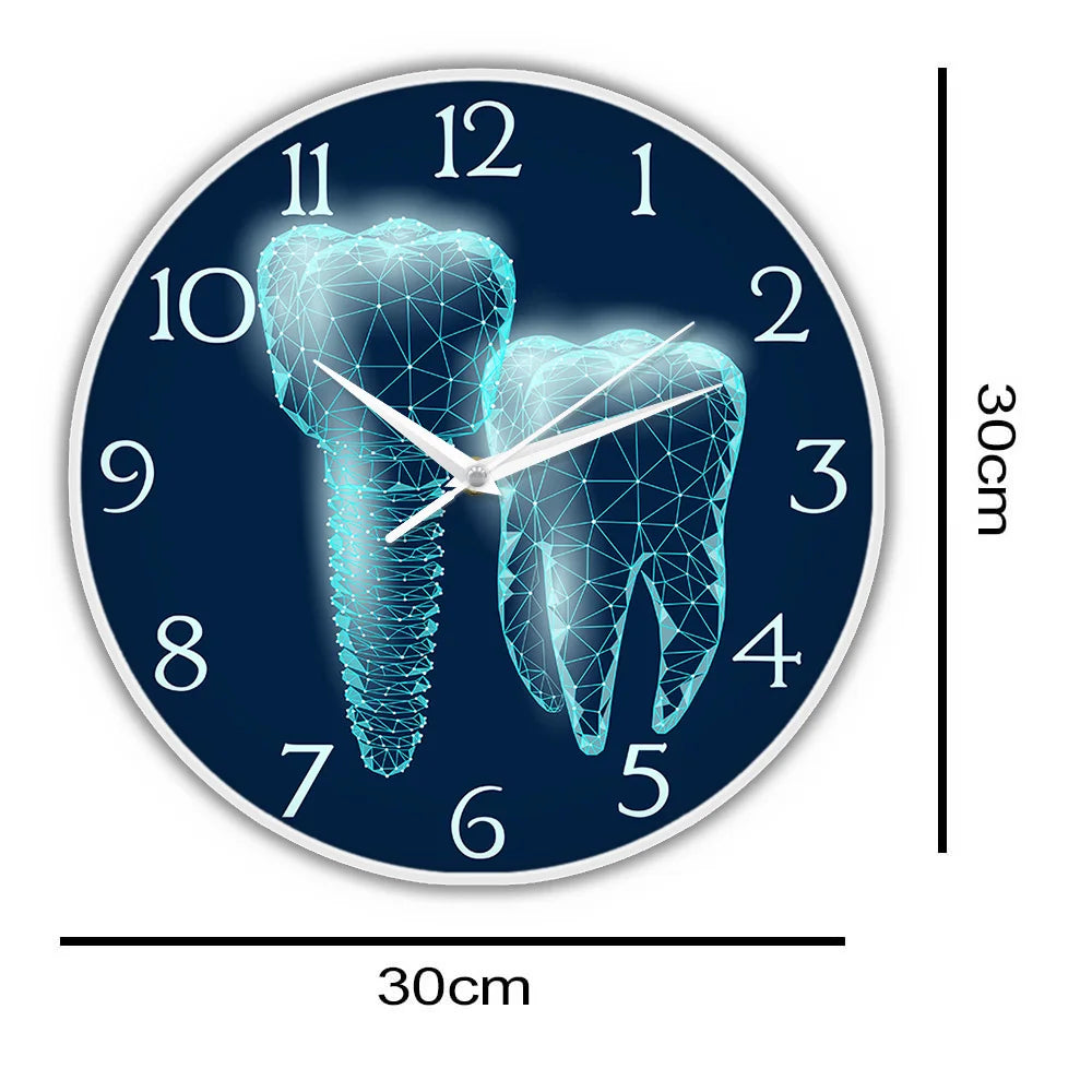 Molar Tooth Dental Implant LED Neon Sign Wall Clock For Dentist Office Dentistry Medical Healthy Lighting Clock Hygienist Gift