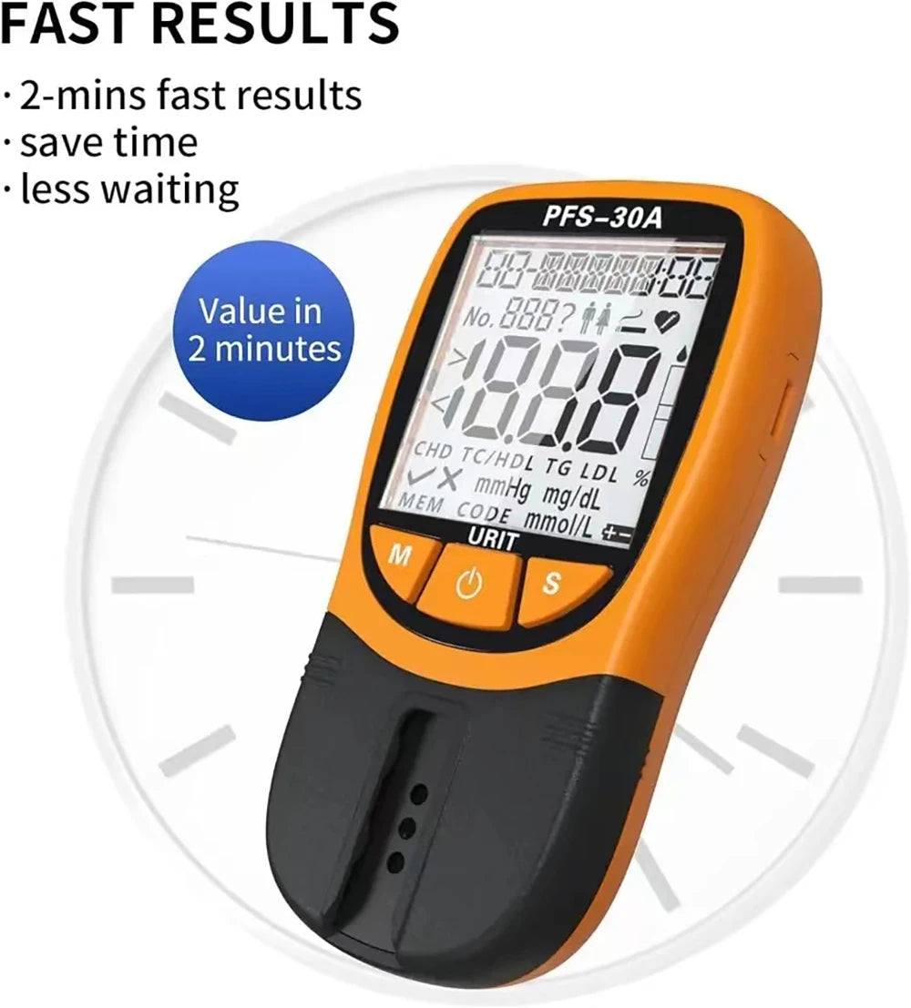 Multifunctional Blood Lipid Analyzer 5In1TC/HDL/TG/LDL Blood Monitoring Total Cholesterol PFS-30A Five item Detector