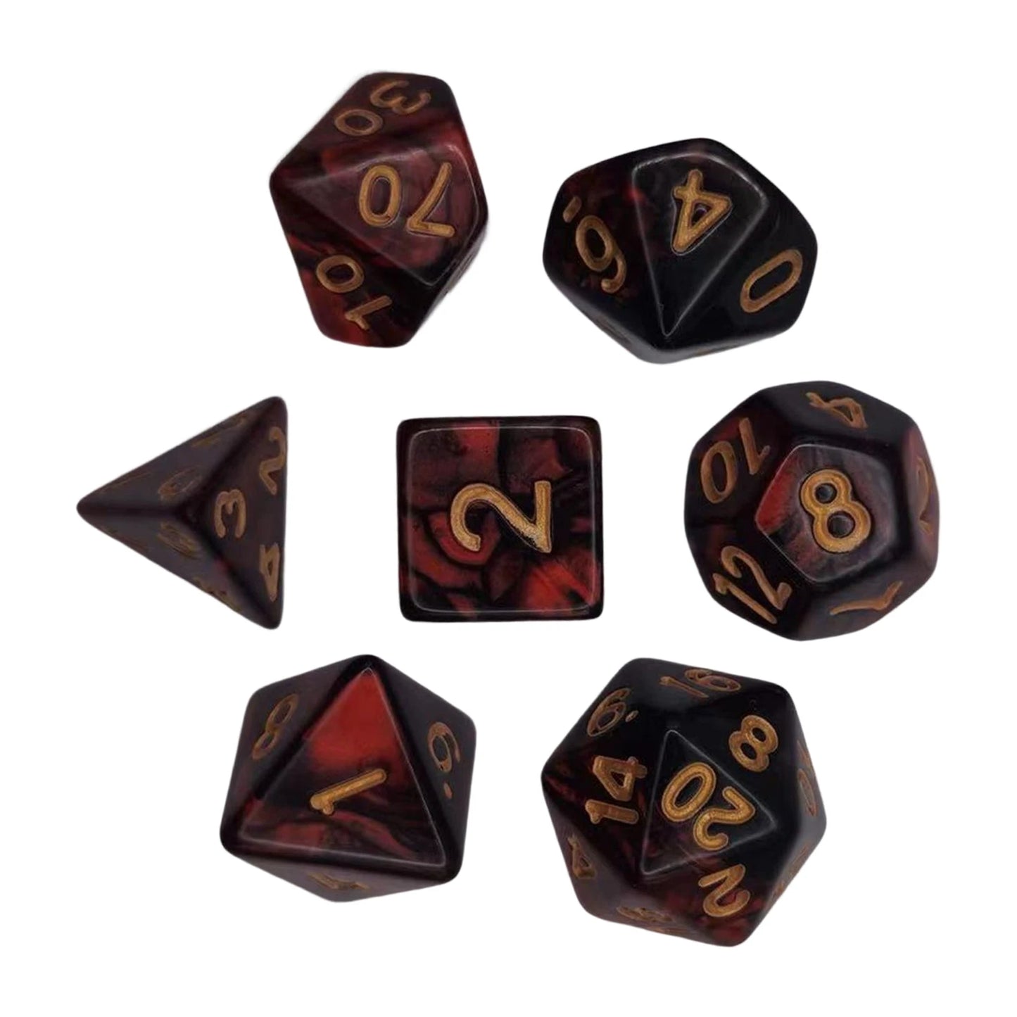 7/10Pcs Double-Colors Polyhedral Dices with Pouch Set D4, D6, D8, D12,D20, D10 for Board Game Role Playing Game Party