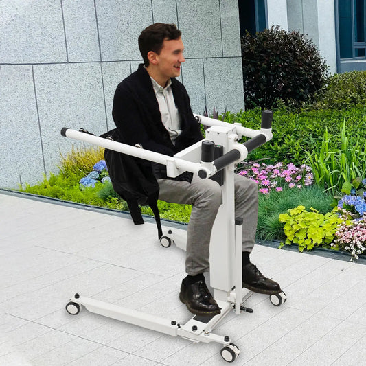 Lift Transfer Chair Car Electric Wheelchair Lift Adjustable Bedside Bathroom Rolling Shower Chairs for Elderly, Patient,Disabled