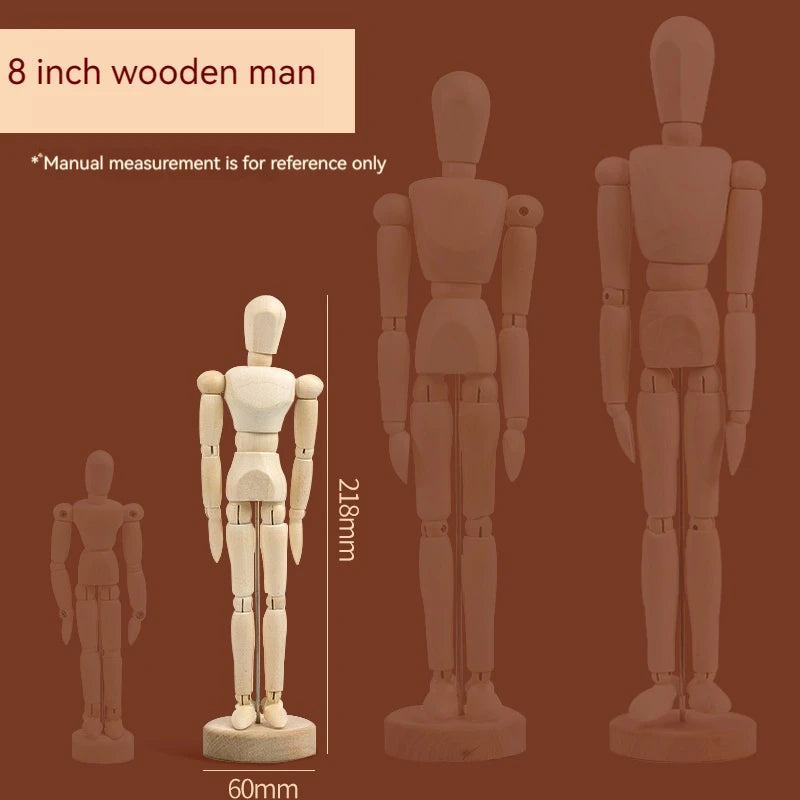 Jointed Doll Drawing Sketch Mannequin Model Movable Limbs Wooden Hand Body Draw Action Toys Figures Home Decor Artist Models