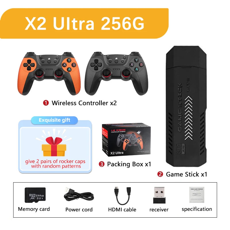 X2 Ultra X2 Plus GD10 Pro 4K Game Stick 3D HD Retro Video Game Console Wireless Controller TV 50 Emulator For PS1/N64/DC Gift