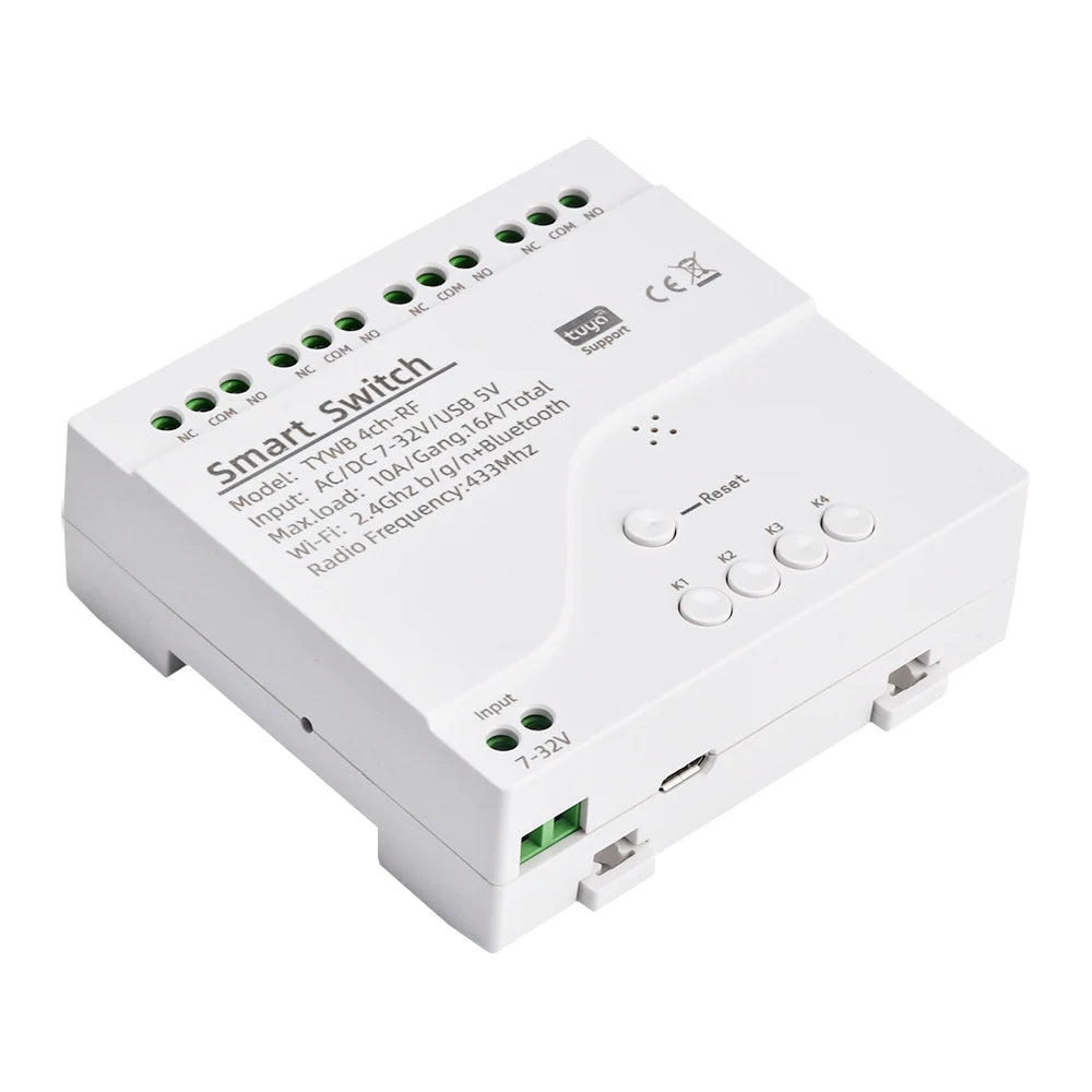Smart Remote Control Wireless Wifi Switch Module 4CH DC 7-32V AC85-250V RF Receiver 10A wifi Relay For Alexa DIY