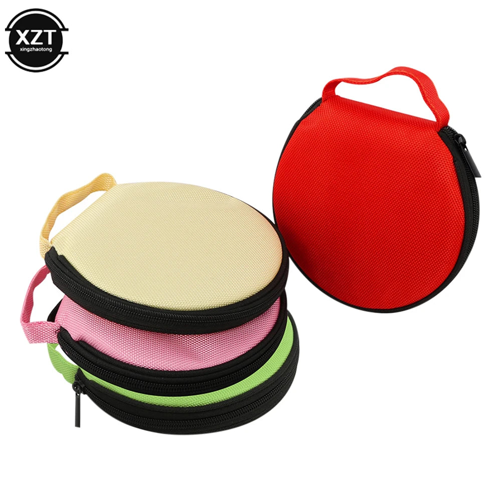 Portable CD DVD Case Storage Disc 20 Capacity Dual-use Oxford Cloth Storage Bag Round Holder with Zipper for Home Car CD Box Bag