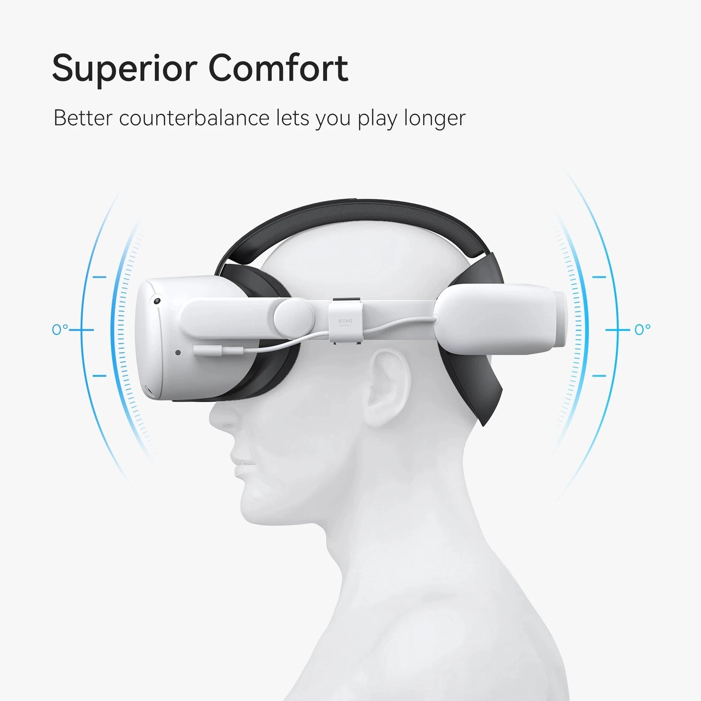 KIWI design 6400mAh Battery Head Strap For Oculus Quest 2 Accessories Power Lasting Superior Comfort Strap For Meta Quest 2 VR