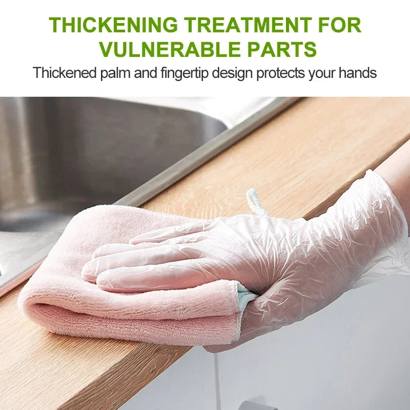 100Pcs Latex Free Gloves TPE Disposable Gloves Transparent Non-Slip Acid Work Safety Food Grade Household Cleaning Gloves