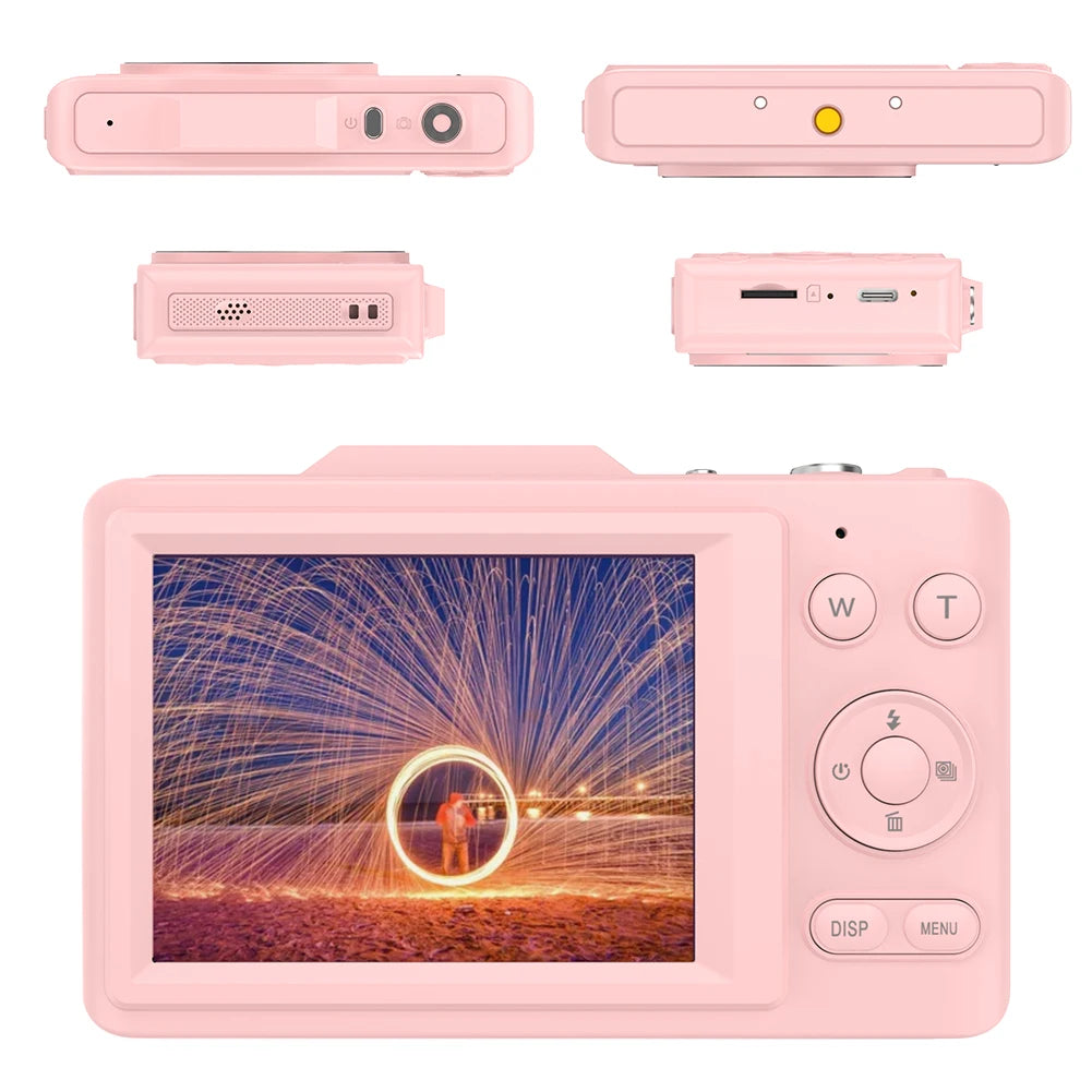 HD 4K 48MP Digital CCD Camera 16X Zoom Point Shoot Camera 2.8 Inch Screen Photography Video Camera for Boys Girls Teens