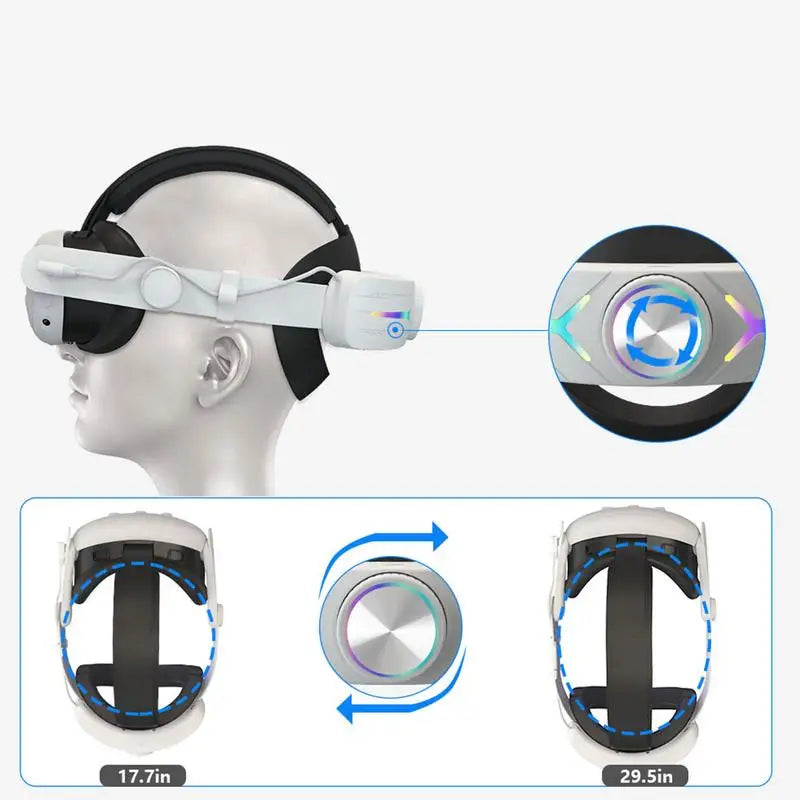 VR Head Strap Comfortable Sponge Headwear Charging Headset With Built-In 8000mAh Batteries For Meta-Ques-t 3 VR Accessories