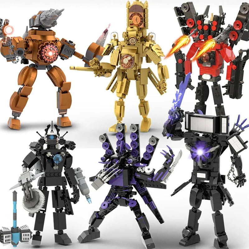 New Skibidi Toilet Weapon Titan TVMan Figure Building Block Toys For Boy Speakerman Bricks DIY Model Toy For Kid Adult Xmas Gift