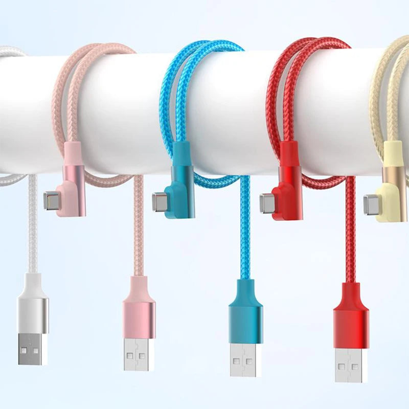 Xiaomi 120w USB Type C Super Charging Cable L Shape 90 Degree Fast Charging 6A For Huawei Xiaomi Samsung