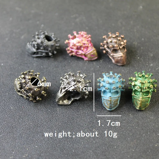 Outdoors EDC DIY Tools Brass Surgical Mask Skull Knife Beads Paracord Lanyard Pendants Keyrings Accessories Punk Vintage Jewelry