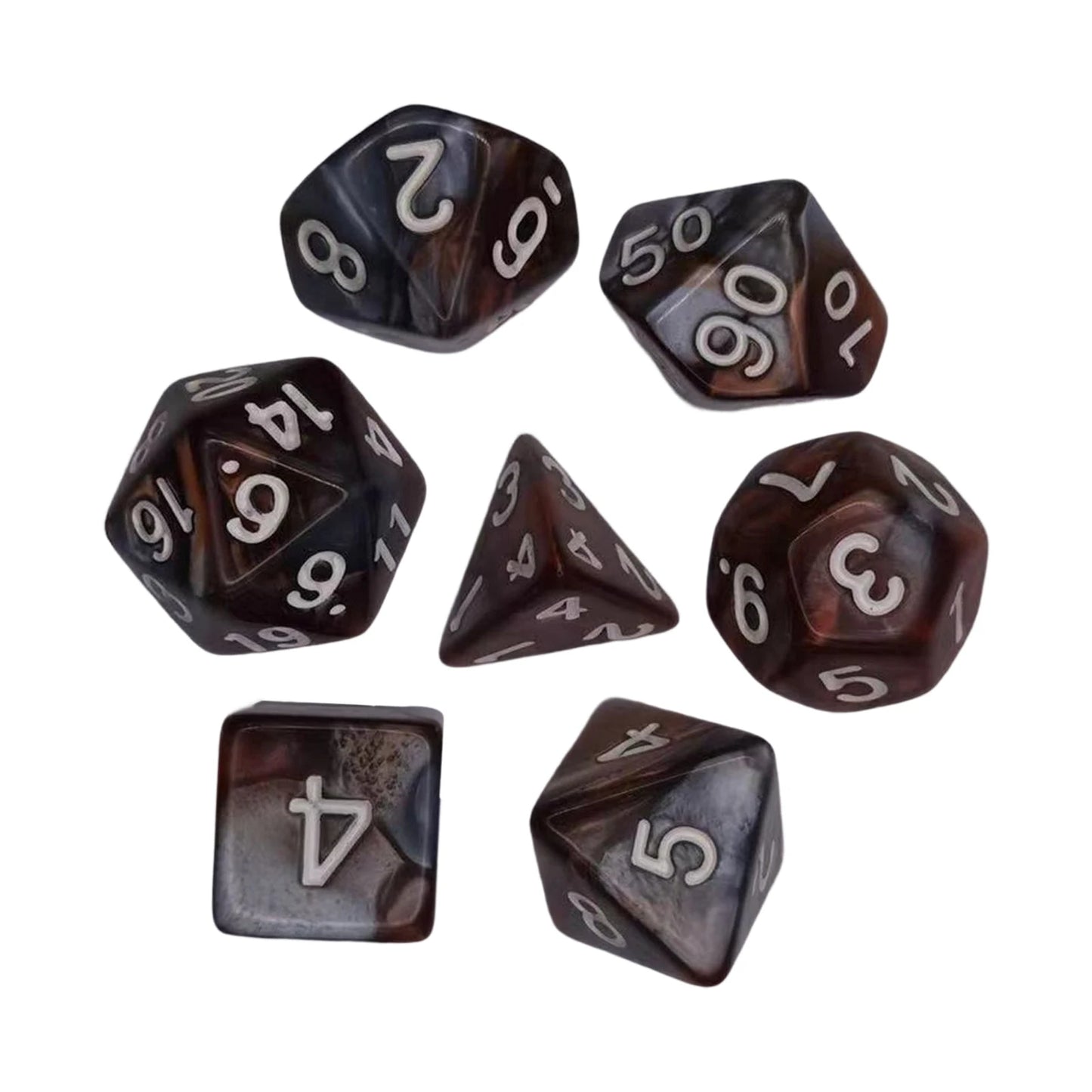 7/10Pcs Double-Colors Polyhedral Dices with Pouch Set D4, D6, D8, D12,D20, D10 for Board Game Role Playing Game Party