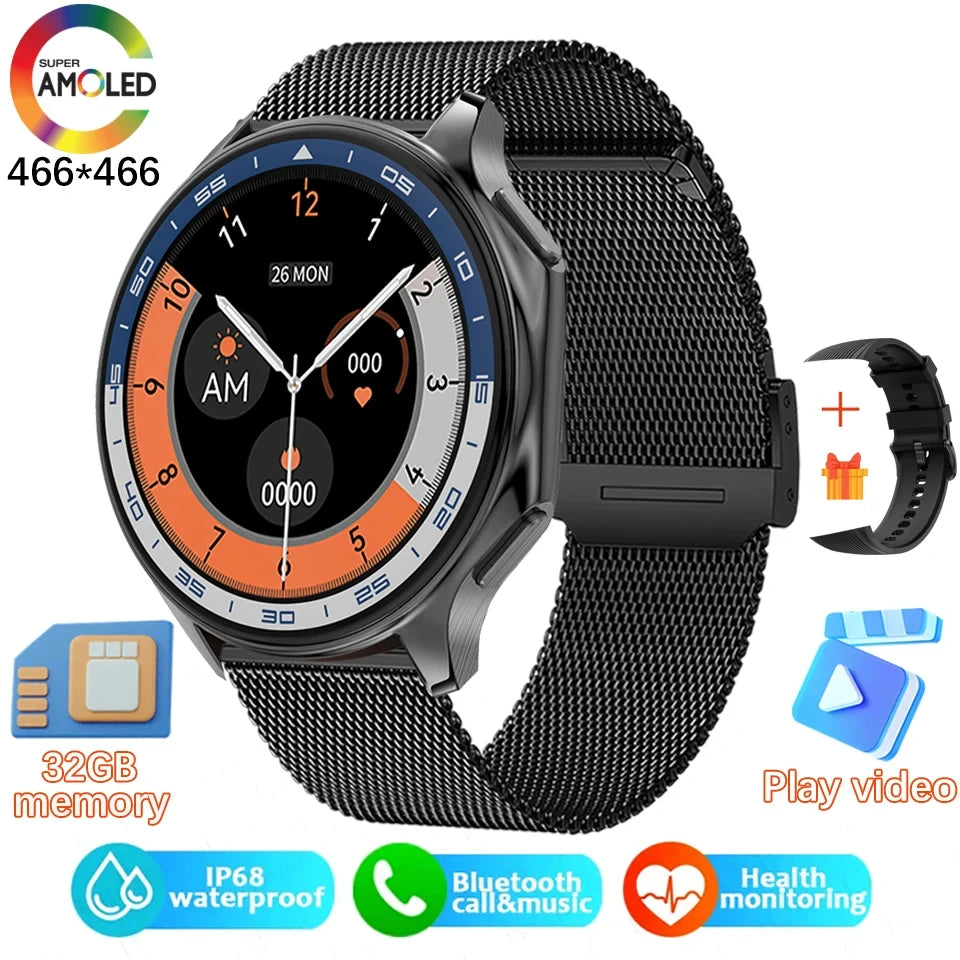 2024 New For OPPO Watch X Smart Watch 4G Memory Music Video Bluetooth Call IP68 Waterproof AMOLED Smartwatch For TWS Earphones 