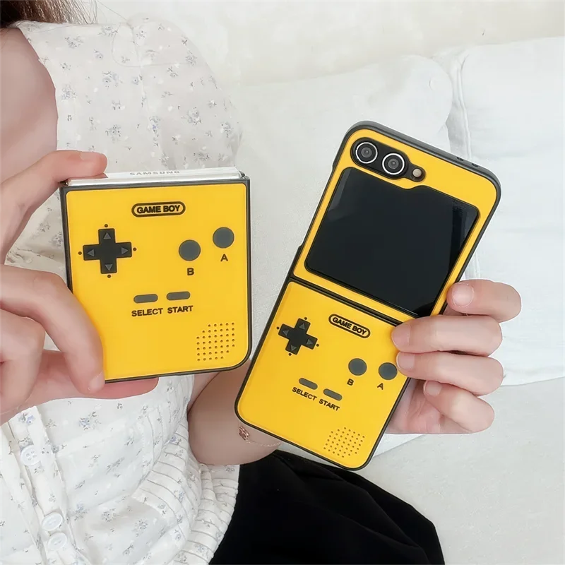 3D Game Boy Phone Case For Samsung Galaxy Z Flip 6 Luxury Hard Plastic Frame Silicone Cover For Samsung Z Flip6 Zflip6