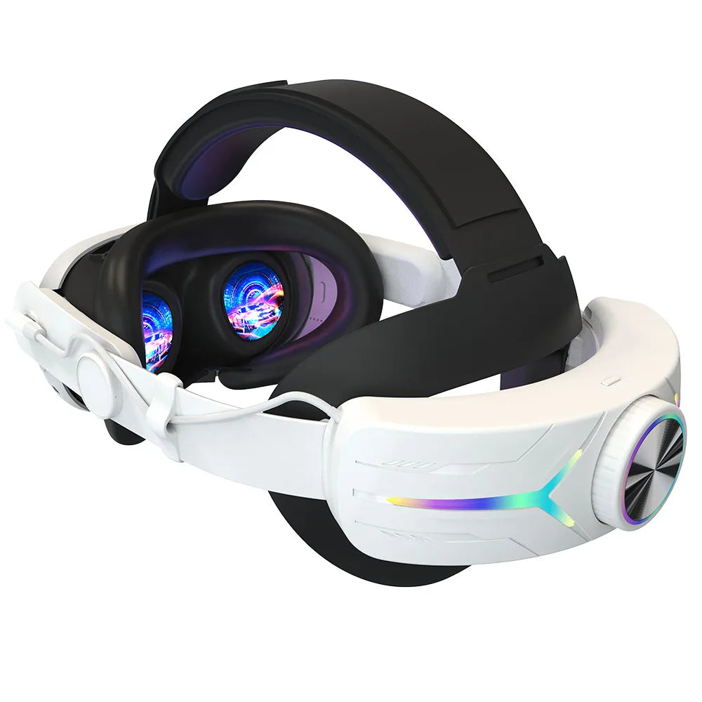 Head Strap Accessories For Meta Oculus Quest 3 Built-in 8000mAh Battery Pack Extended Gaming Time with RGB Light VR Accessories