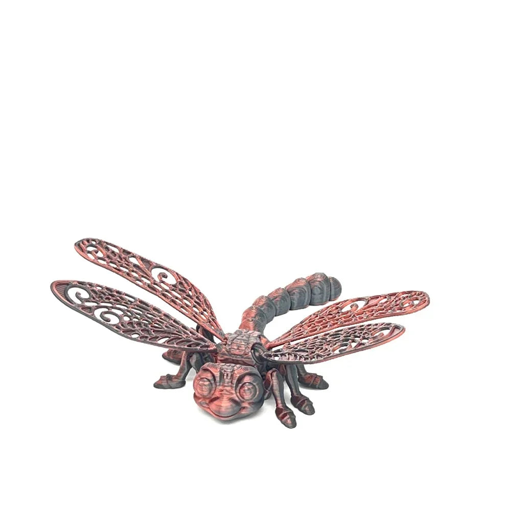 3D Printed Dragonfly Figurine Collectible Desk Decor Transformable Design,For Halloween Christmas Xmas Thanksgiving Toy Kids