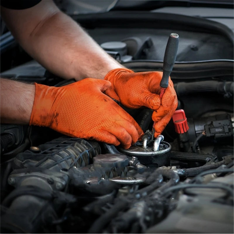 Multi-purpose Nitrile Gloves Mechanic Industrial Waterproof Safety Work Gloves 8.0g Diamond Non-slip Mechanics Repair Gloves