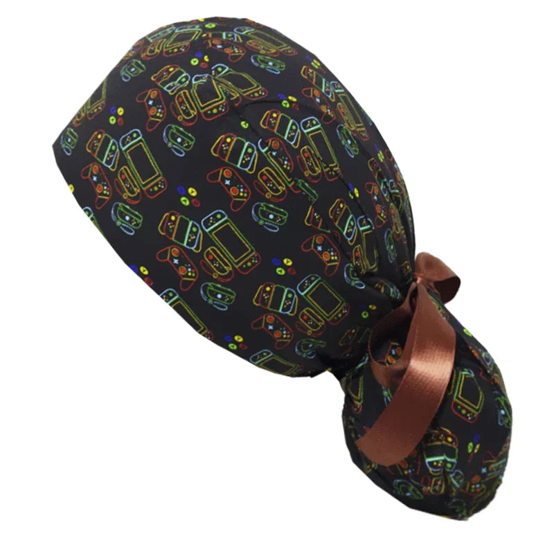 Operation Headgear Hat Nurse Cap Bandanna Printed Butterfly Hat Soft Breathable Surgical Cap Headwear Hospital Accessories