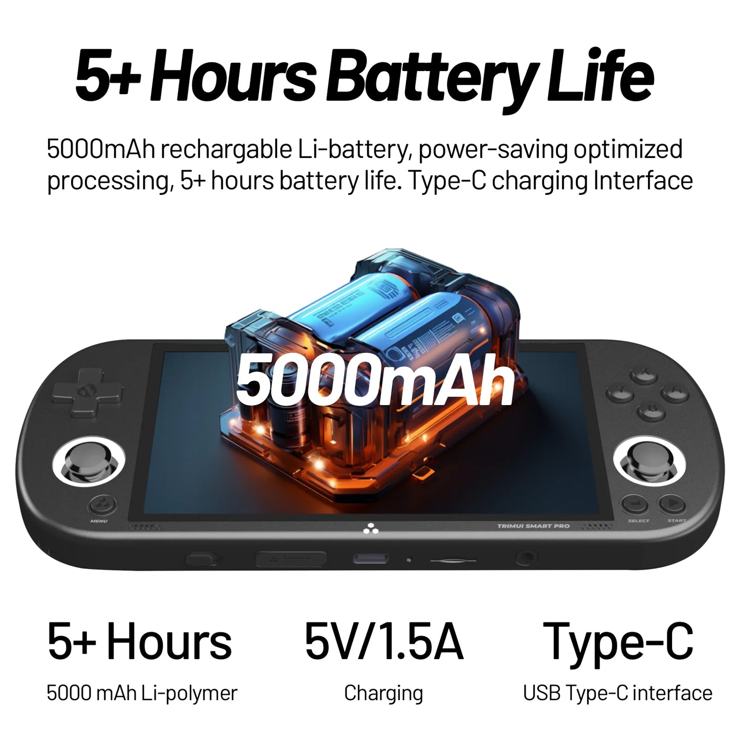 Trimui Smart Pro 4.96'' IPS Linux System Retro Handheld Game Players Portable Video Game Console 5000mAh Battery 13000+ Games