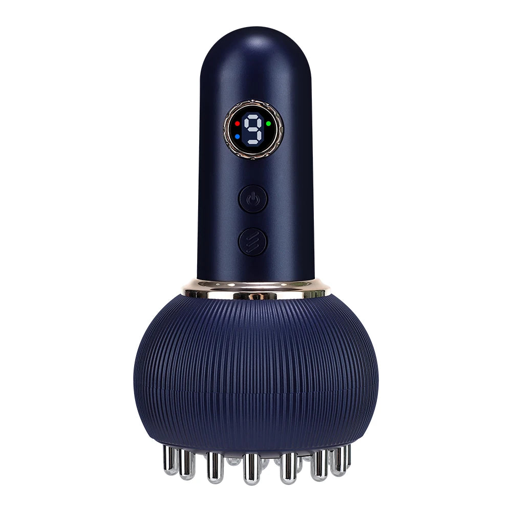 Electric Meridian Brush Body Massager 9 Gears Vibrate Gua Sha Microcurrent Hot Compress Scraping Lymphatic Drainage Machine