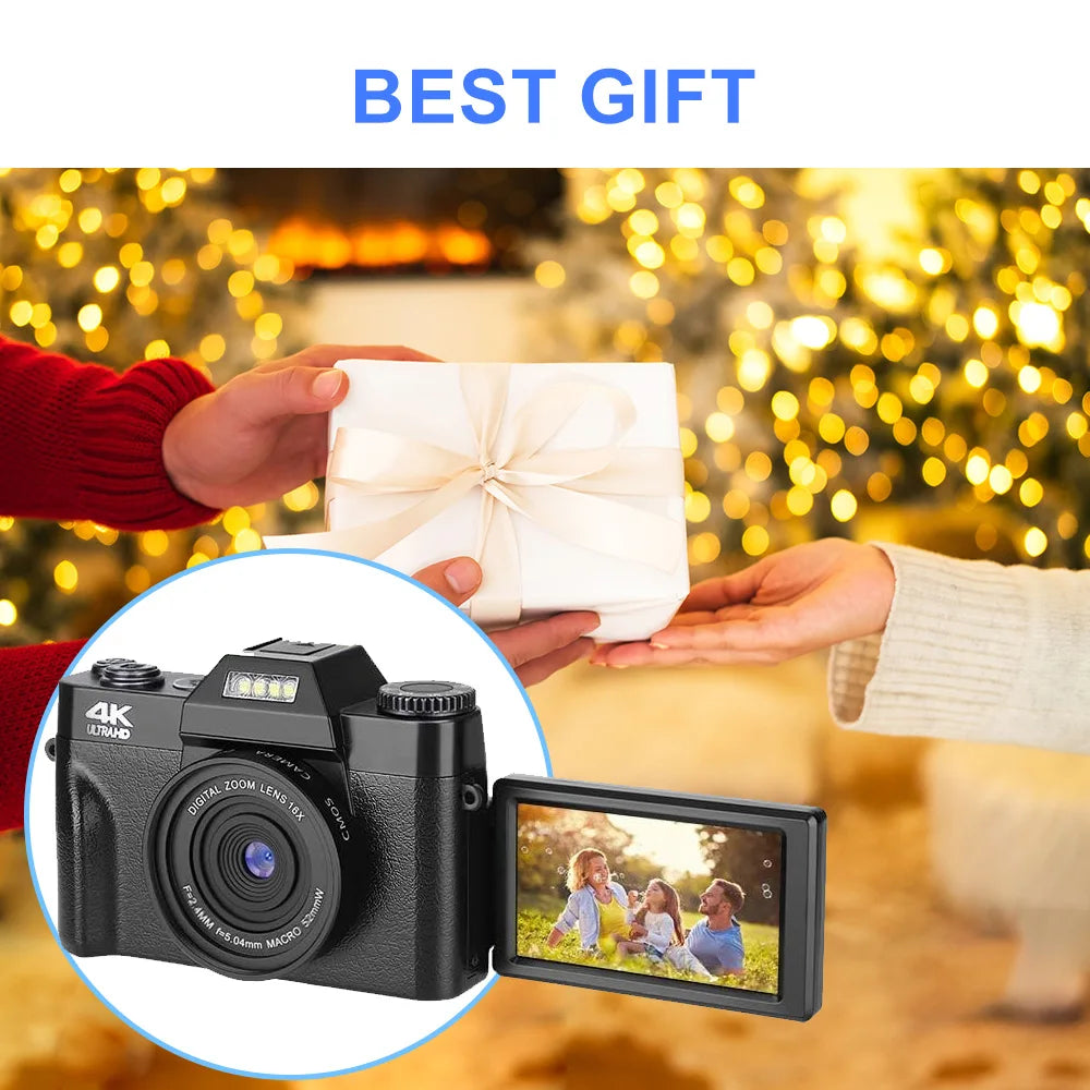 48MP Digital Camera 16X Digital Zoom 4K WIFI Retro Vlog Recorder YouTube 3 "Flip Screen Compact Digital Photography Cameras