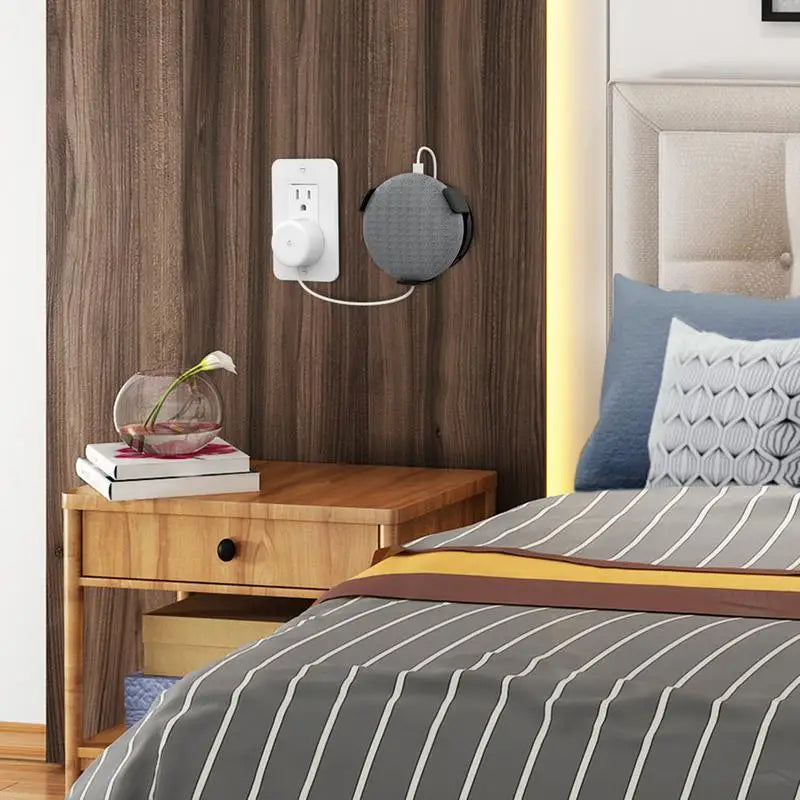 Outlet Wall Mount Holder for Google Home Mini/Echo Dot Cord Management for Nest Mini Smart Speaker Accessory