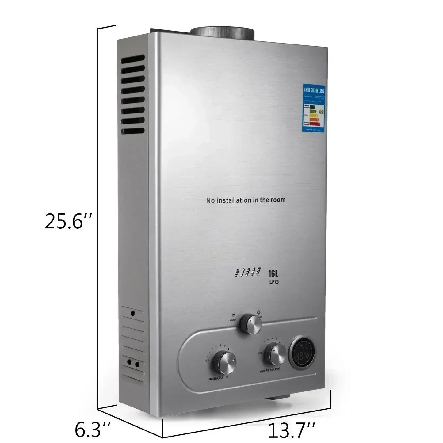 VEVOR 6L 8L 10L 12L 16L 18L LPG LPG Gas Water Heater Domestic Instant Tankless Propane Tankless Gas Water Heater